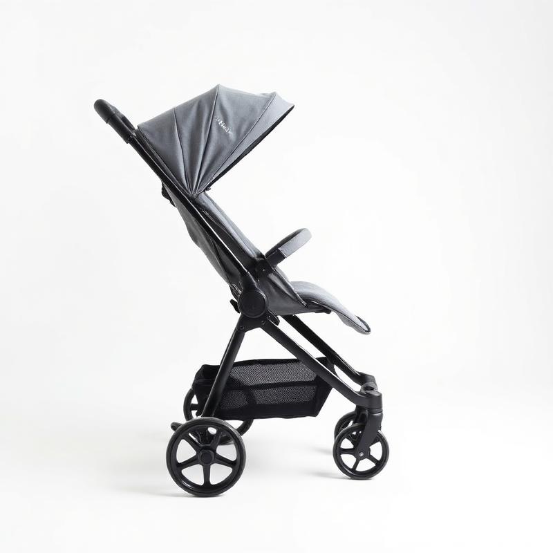 Navy single-seat lightweight travel stroller with canopy